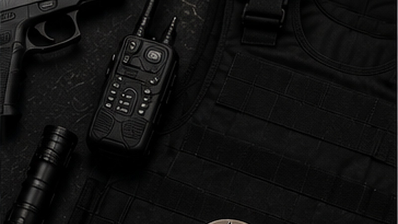 Security equipment and protective gear arranged for armed and unarmed security planning