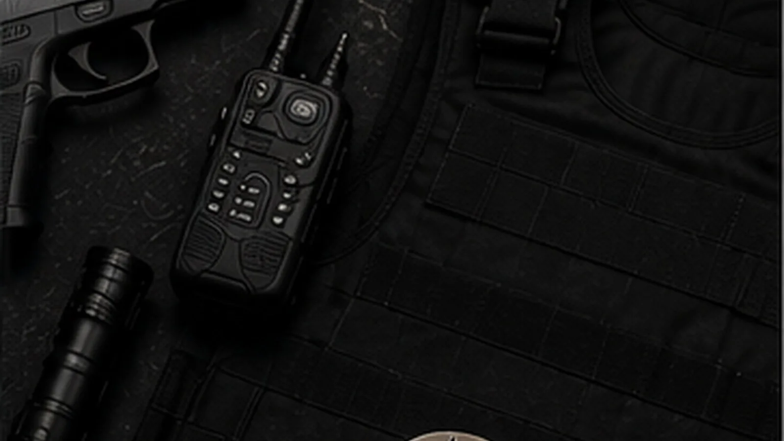 Security equipment and protective gear arranged for armed and unarmed security planning
